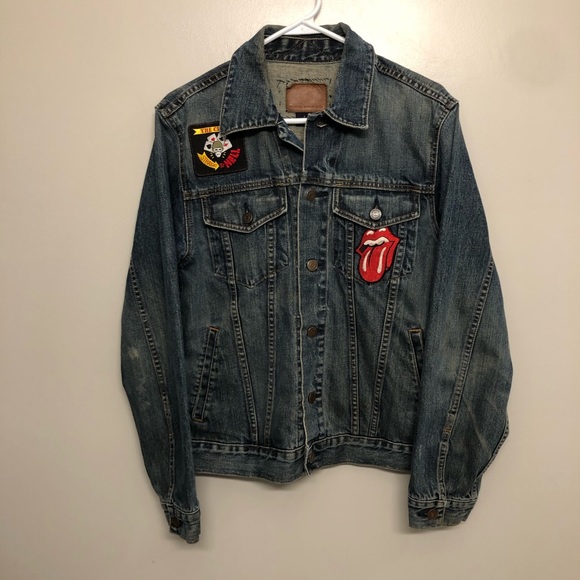 GAP Other - Gap jean jacket Rock&Roll patches small
